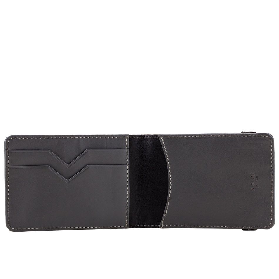 A-SLIM Leather Wallet Kihaku - Grey